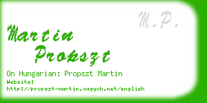 martin propszt business card